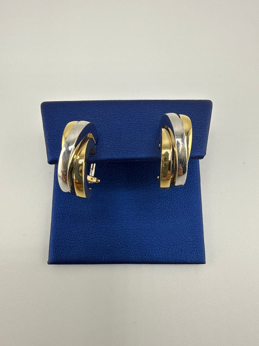14k two-toned Huggie Earrings