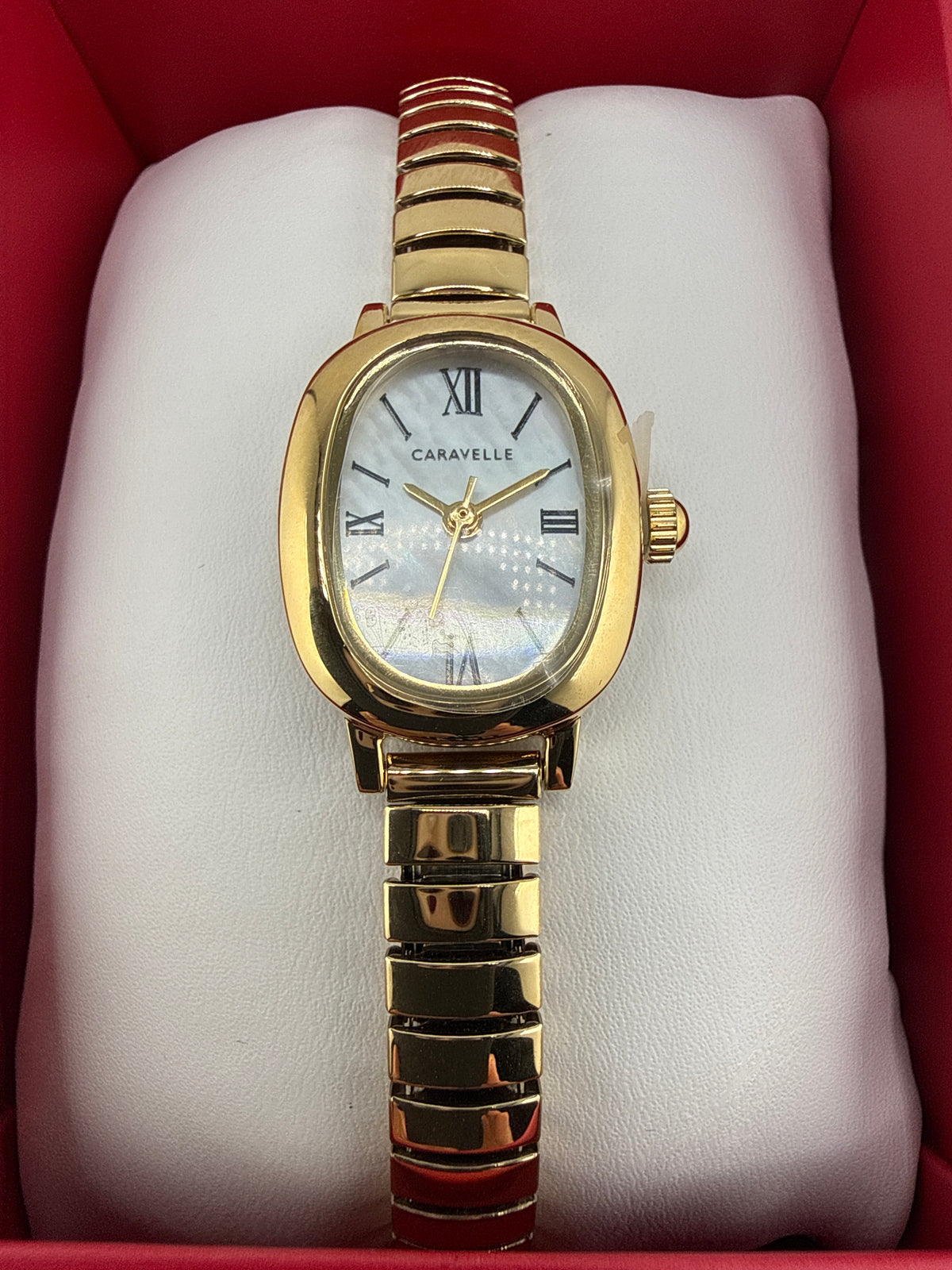 Caravelle Designed By Bulova Gold Tone Stainless Steel Expansion Watch