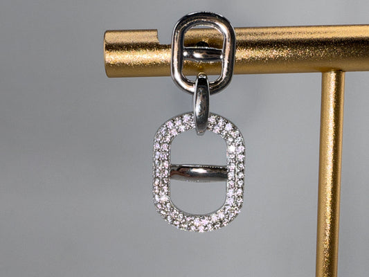 Sterling Silver Linked Zirconia Earrings