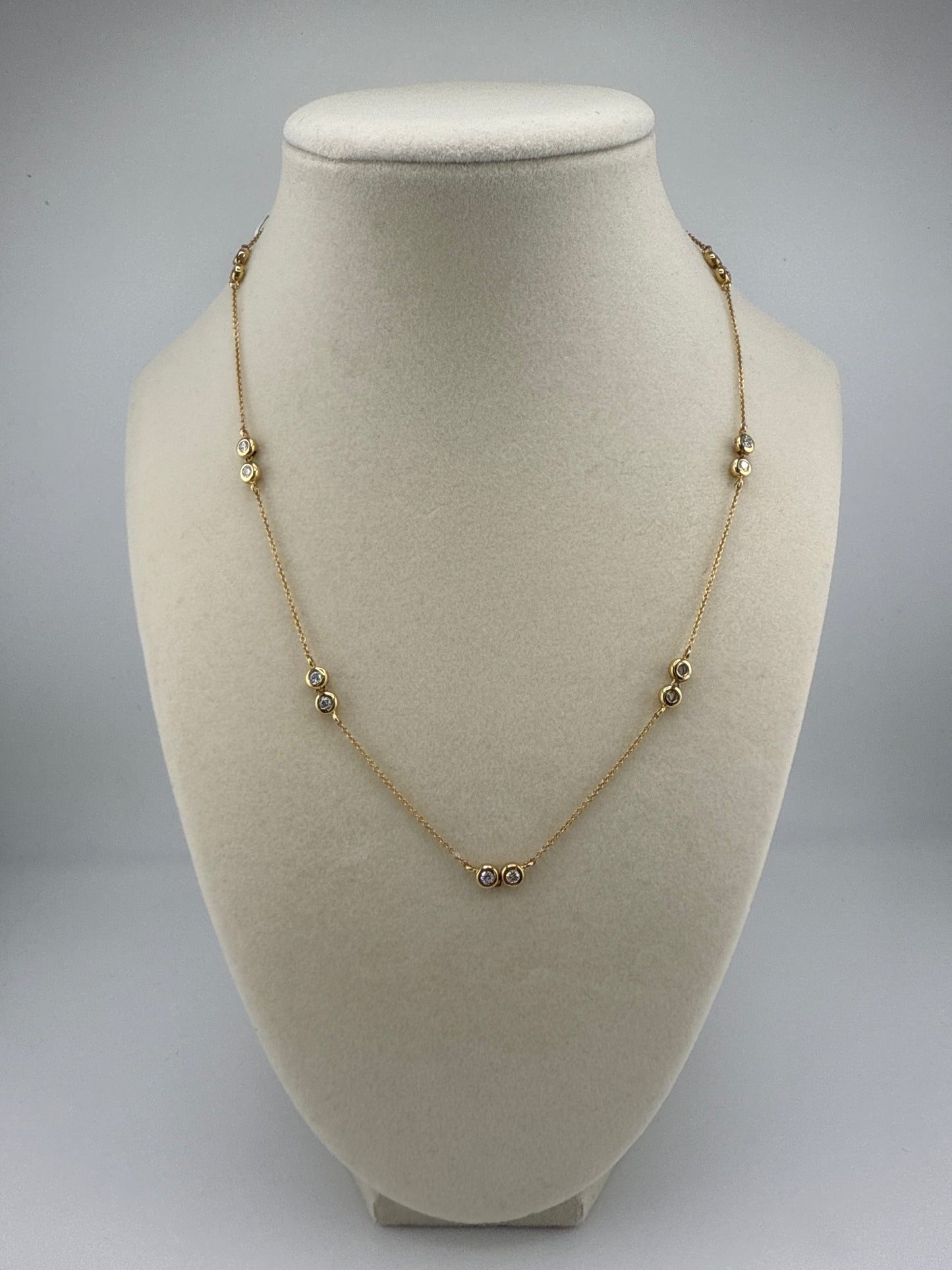 14k gold diamond necklace | 0.95ct diamonds, 18inches