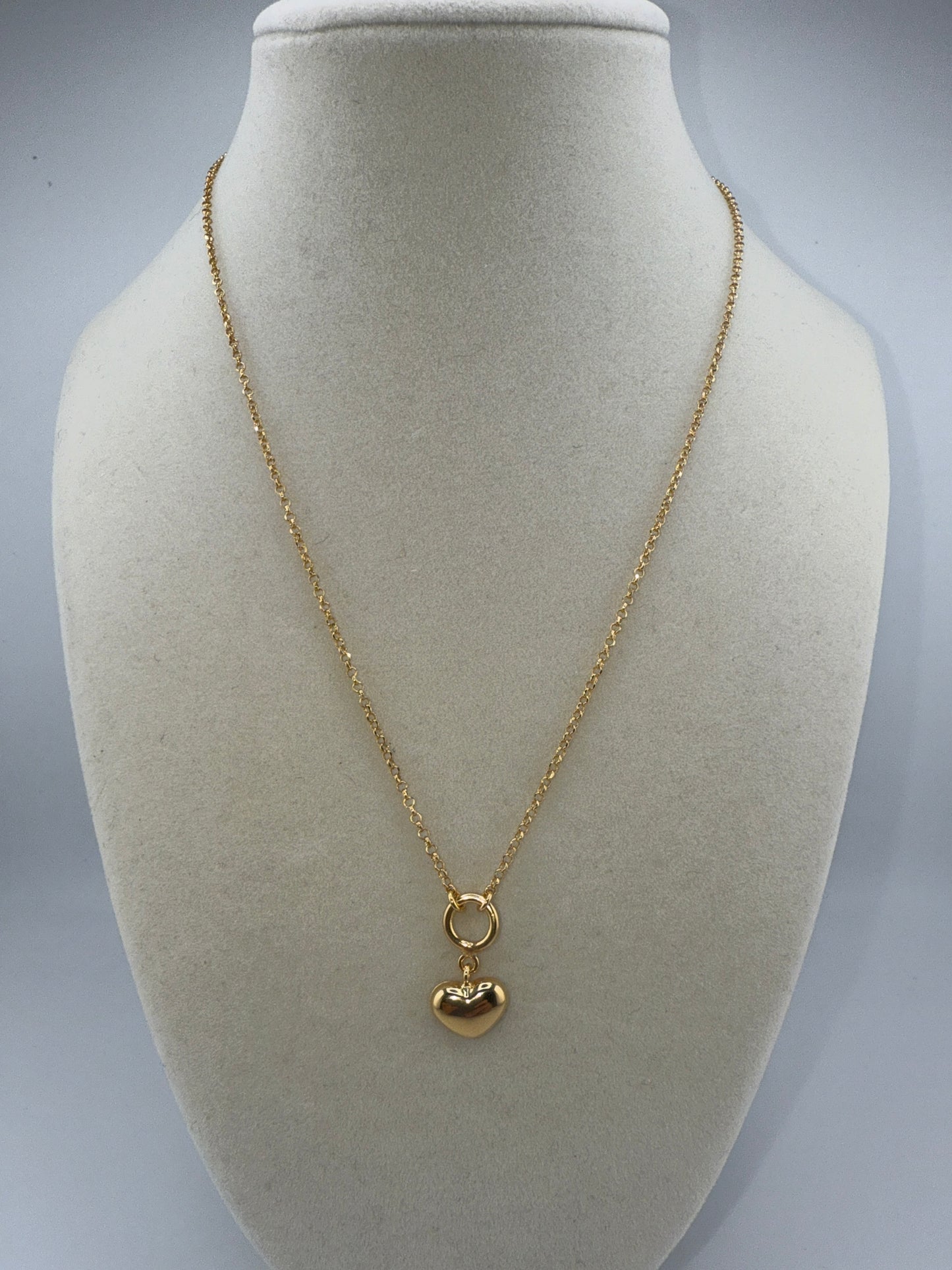 Sterling Silver, Heart Necklace - Gold Plated