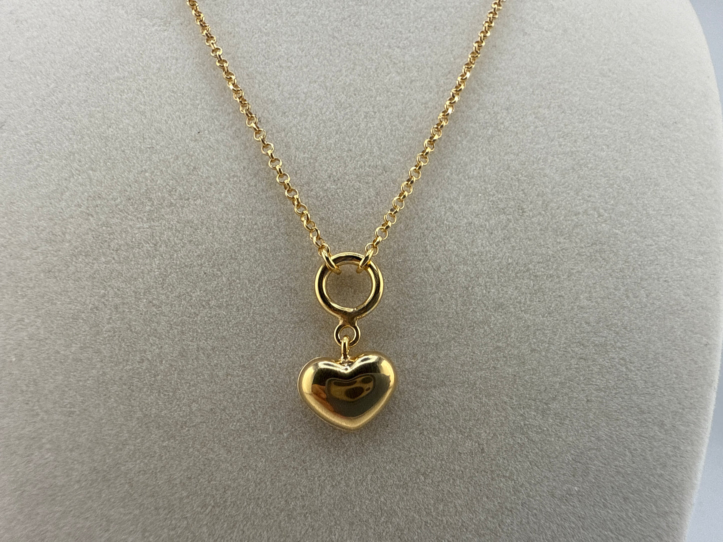 Sterling Silver, Heart Necklace - Gold Plated