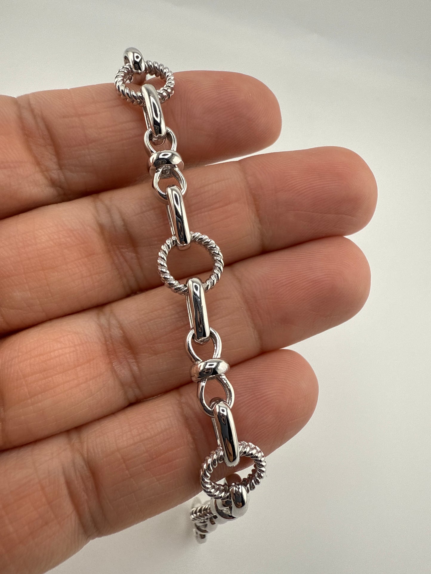 Sterling Silver Circle & Infinity Design Bracelet