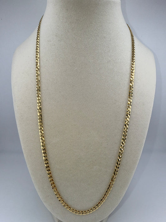Sterling Silver 22inch 3mm Cuban Chain - Gold Plated