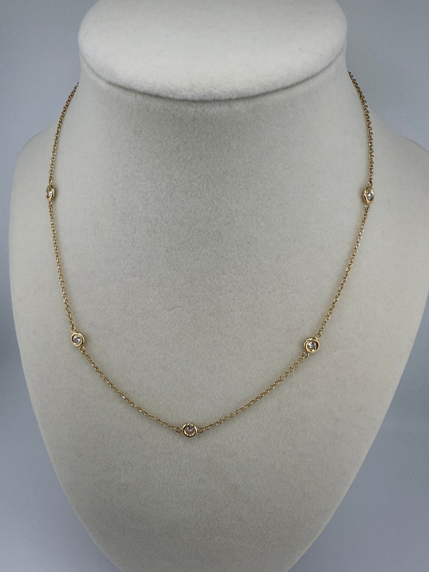 14k gold diamond necklace | 0.90ct diamonds, 16inch length