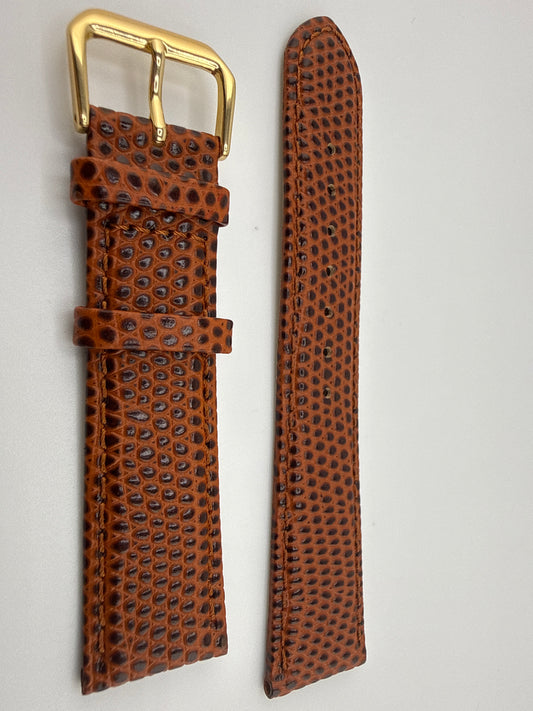Havana Lizard Grain Leather Gold-tone Buckle