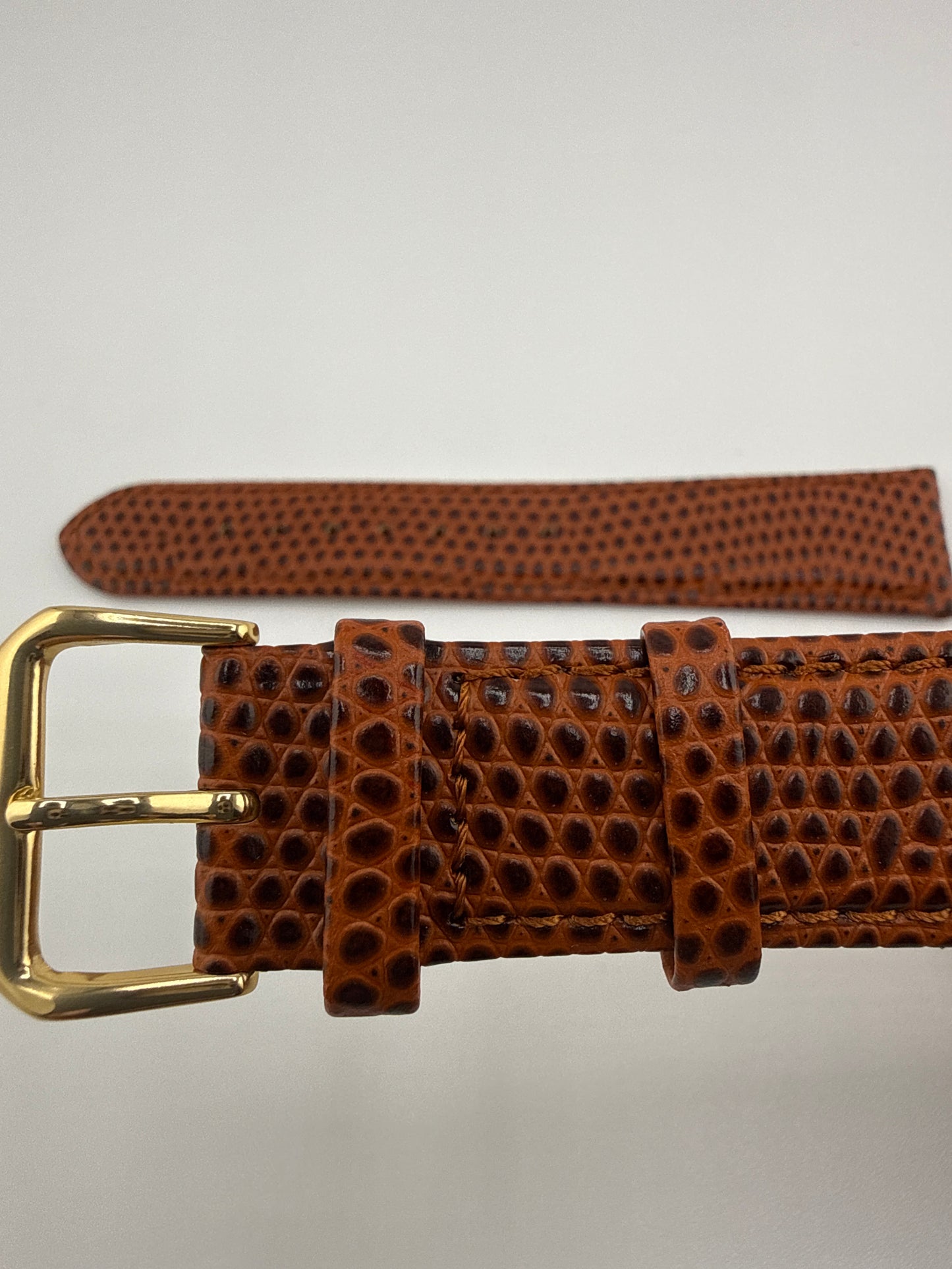 Havana Lizard Grain Leather Gold-tone Buckle