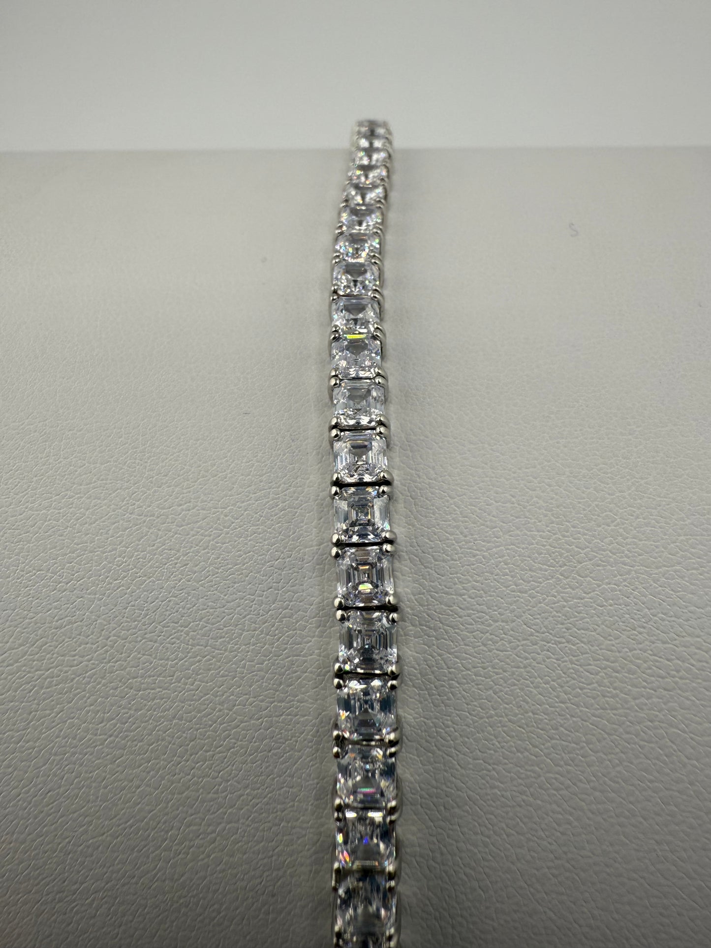 Sterling Silver Square Zirconia Tennis Bracelet