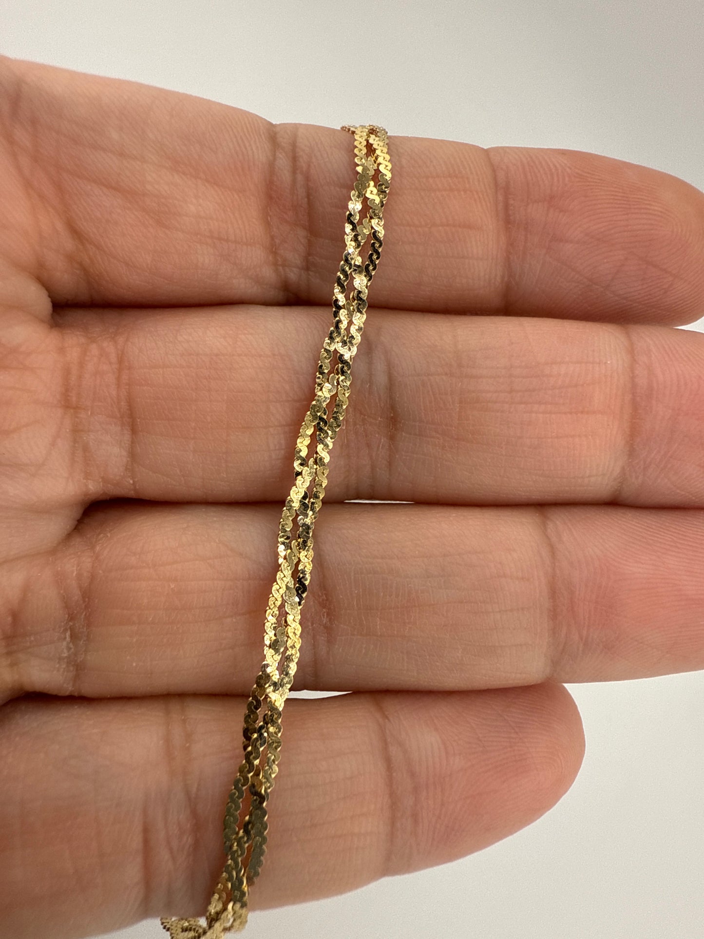14k Gold Braid Bracelet |  7 inches