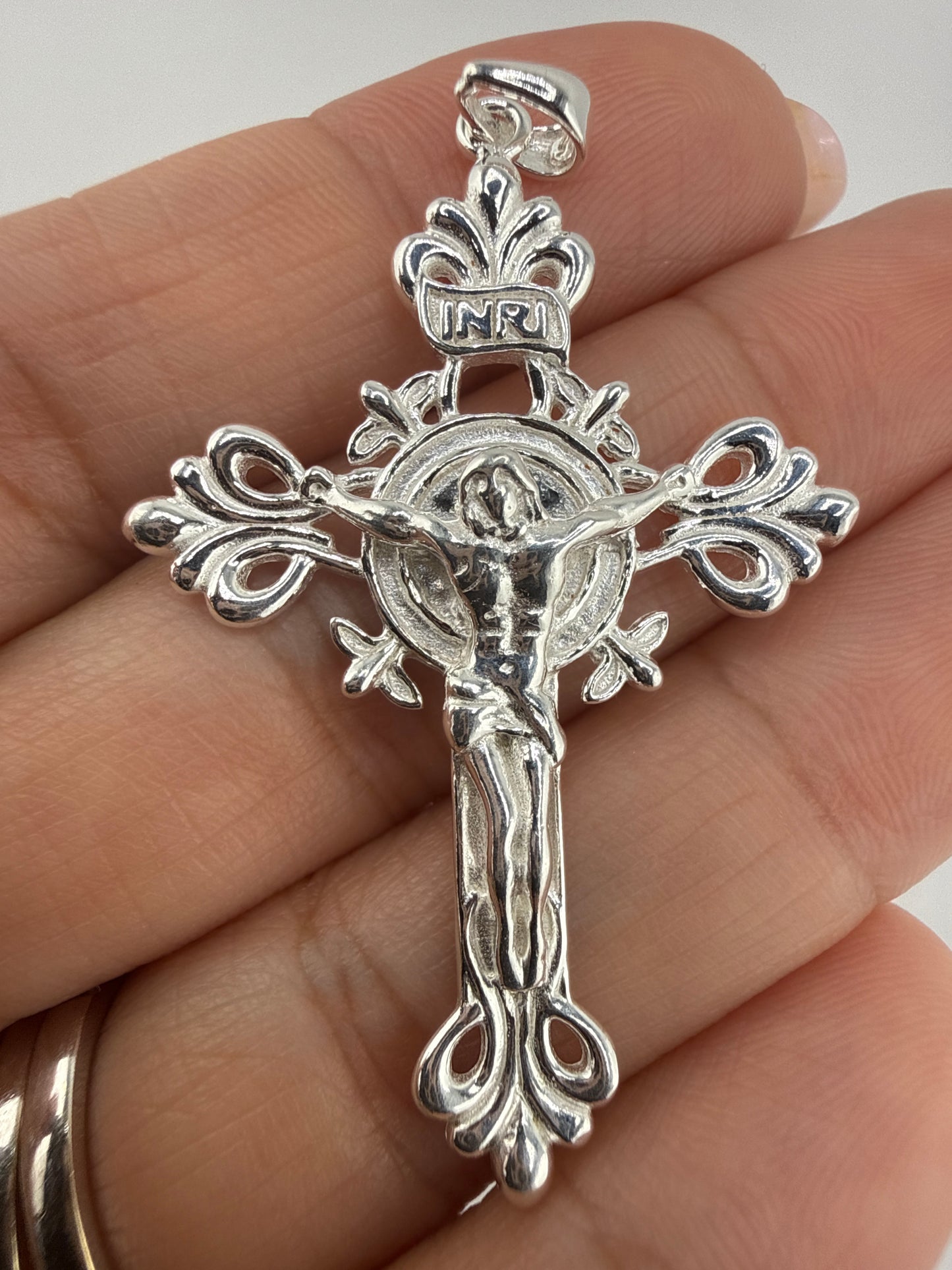 Sterling Silver INRI Crucifix Pendant