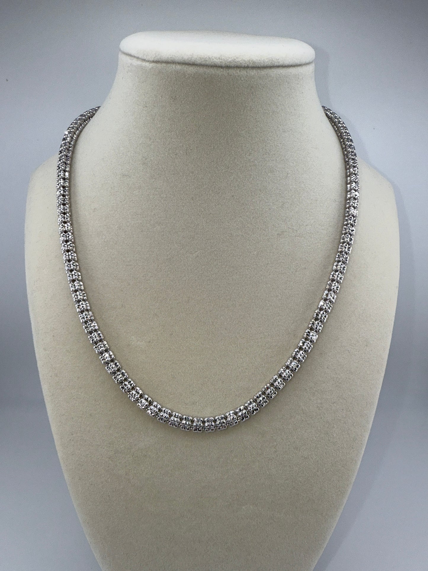 Sterling Silver 18inch 5mm D-C Ice Chain - Rhodium Plated
