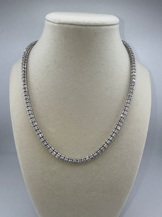 Sterling Silver 18inch 5mm D-C Ice Chain - Rhodium Plated
