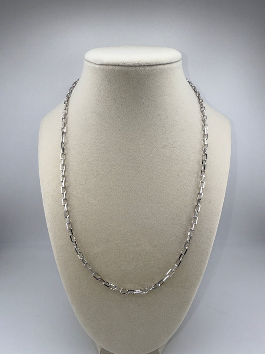 Sterling Silver 20inch 3.5mm Anchor Chain - Rhodium Plated
