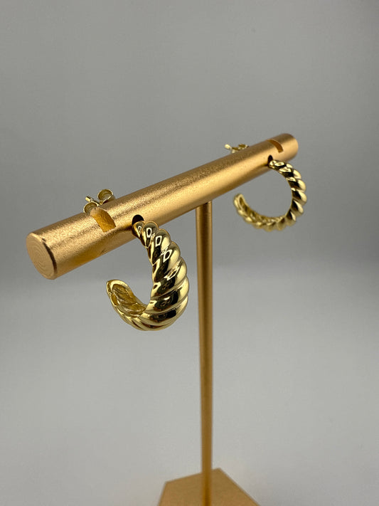 Sterling Silver Shrimp Earrings - Gold Plated