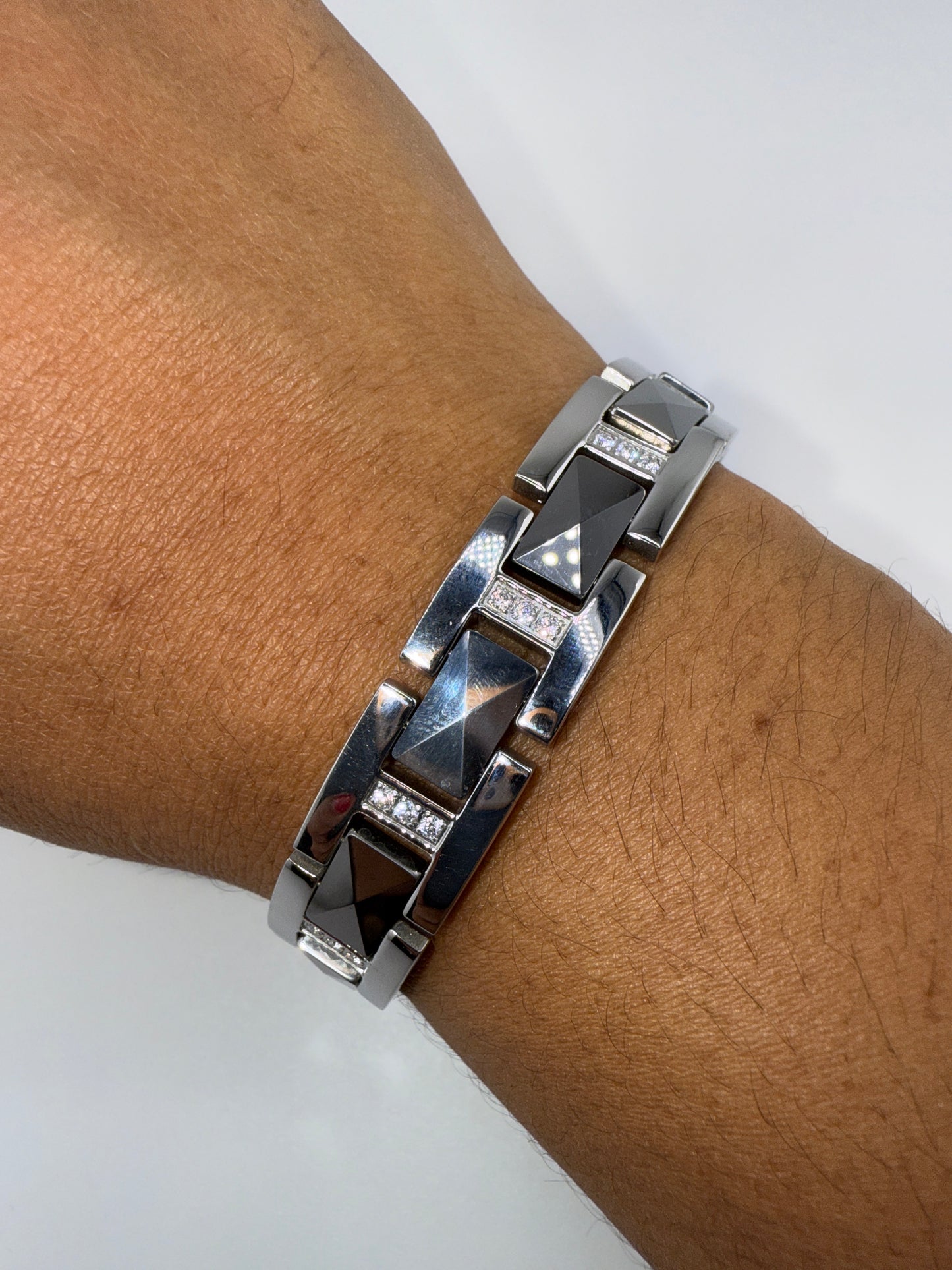 Magnetic Tungsten Bracelet with Zirconia