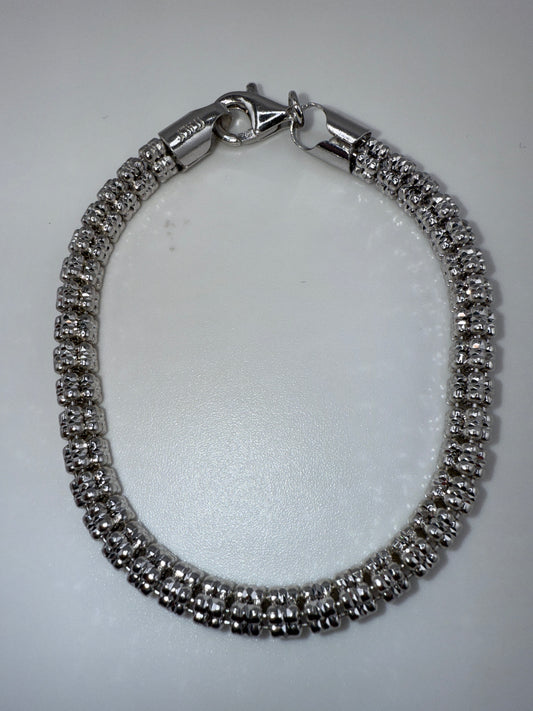 Sterling Silver Bracelet 5mm D-C Ice Chain - Rhodium Plated