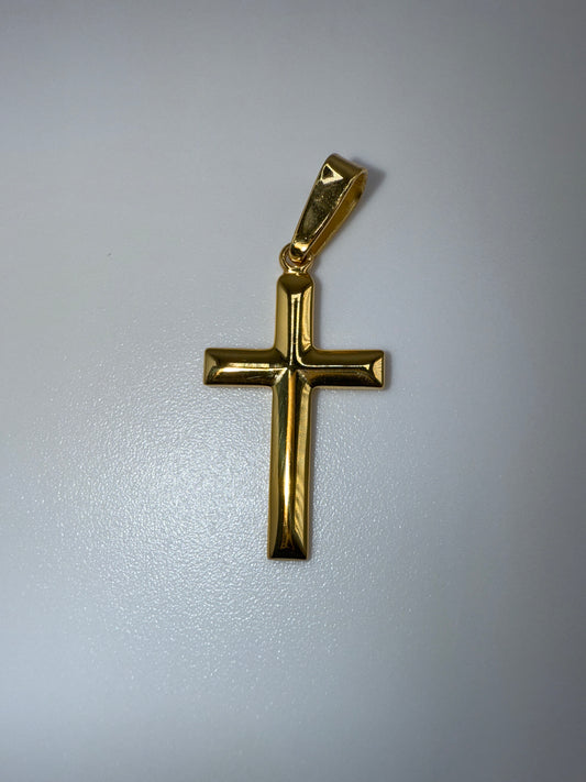 Sterling Silver Gold-tone Polished Cross Pendant