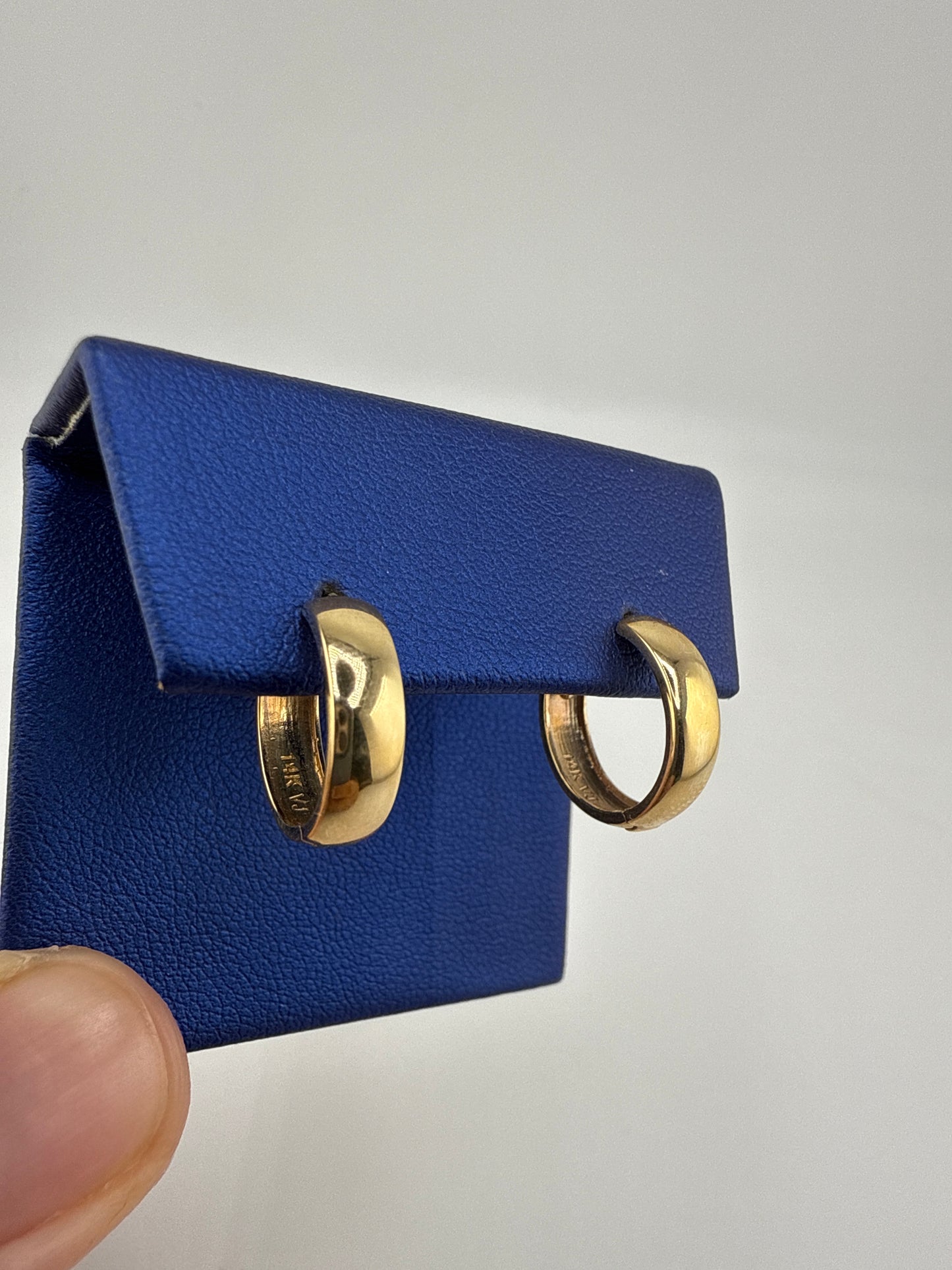 14k gold huggie earrings simple design