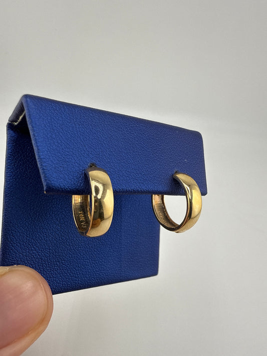 14k gold huggie earrings simple design