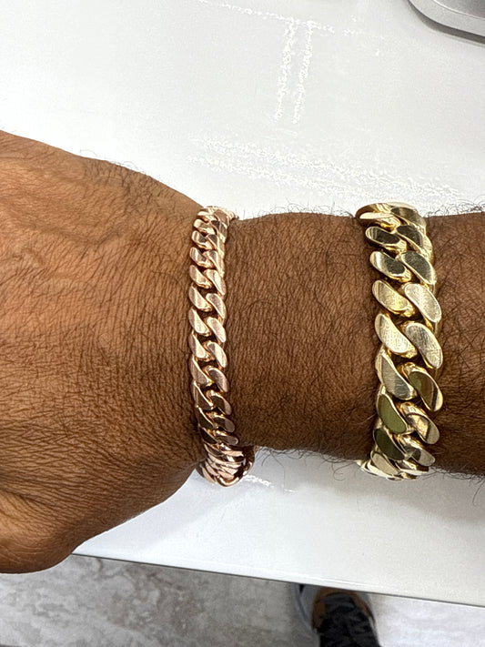 14k Rose Gold Cuban Link Solid Gold