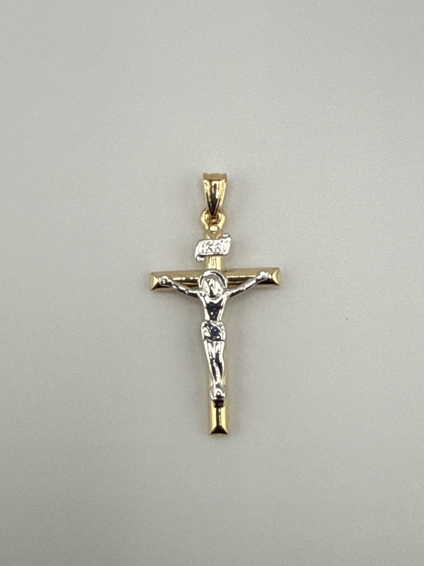 14k Two-toned INRI Crucifix Pendant