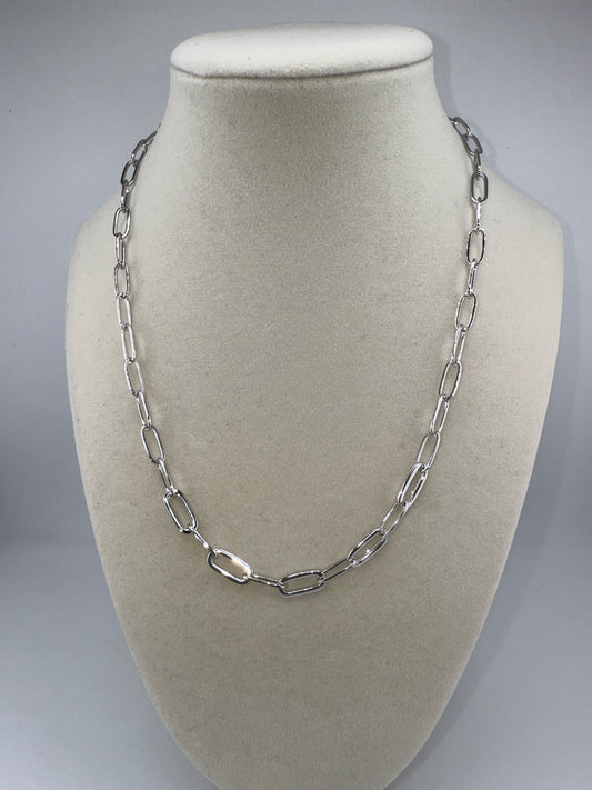 Sterling Silver 5mm Zirconia Paperclip Necklace