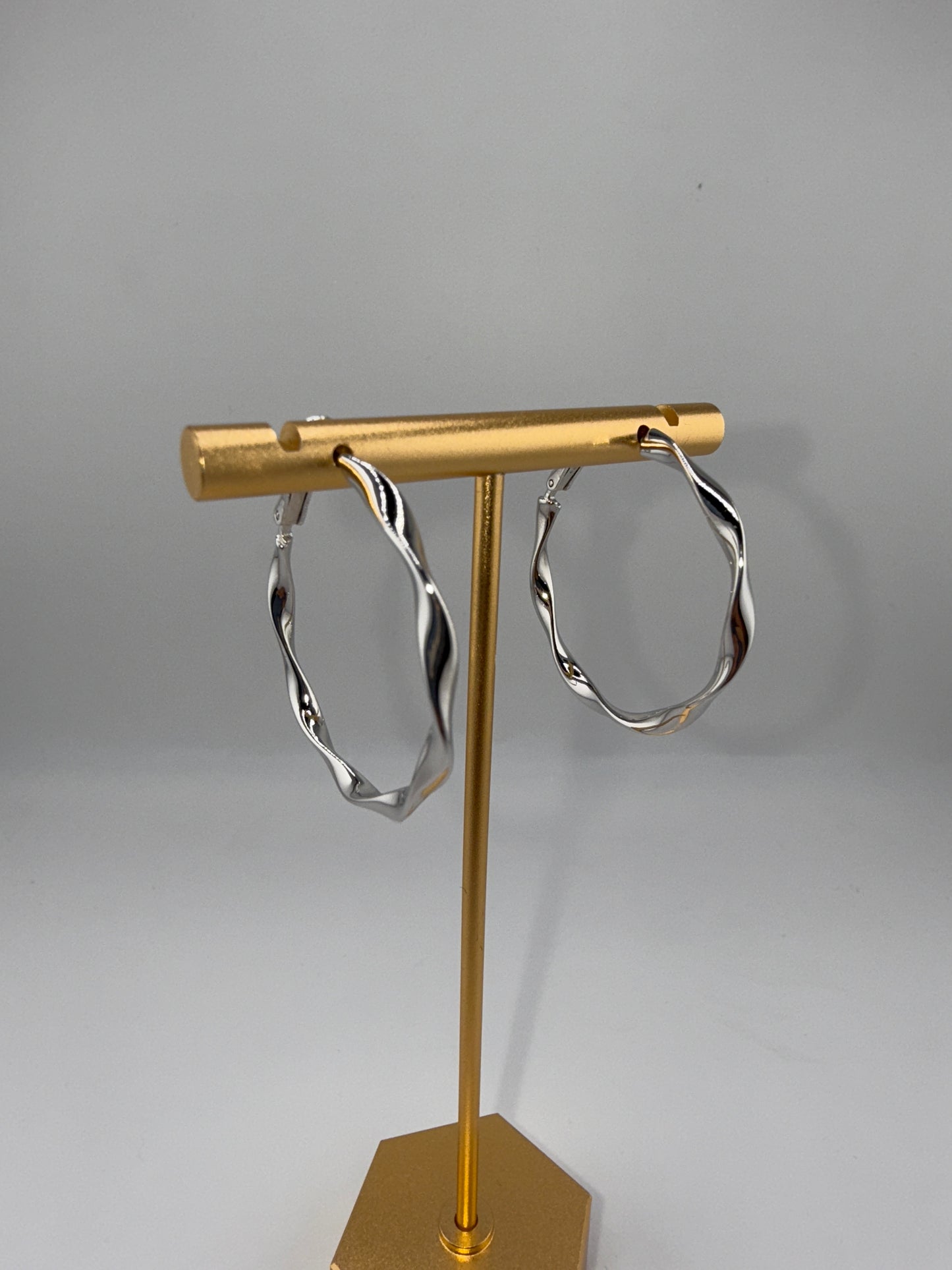 Sterling Silver Twisted Hoop Earrings