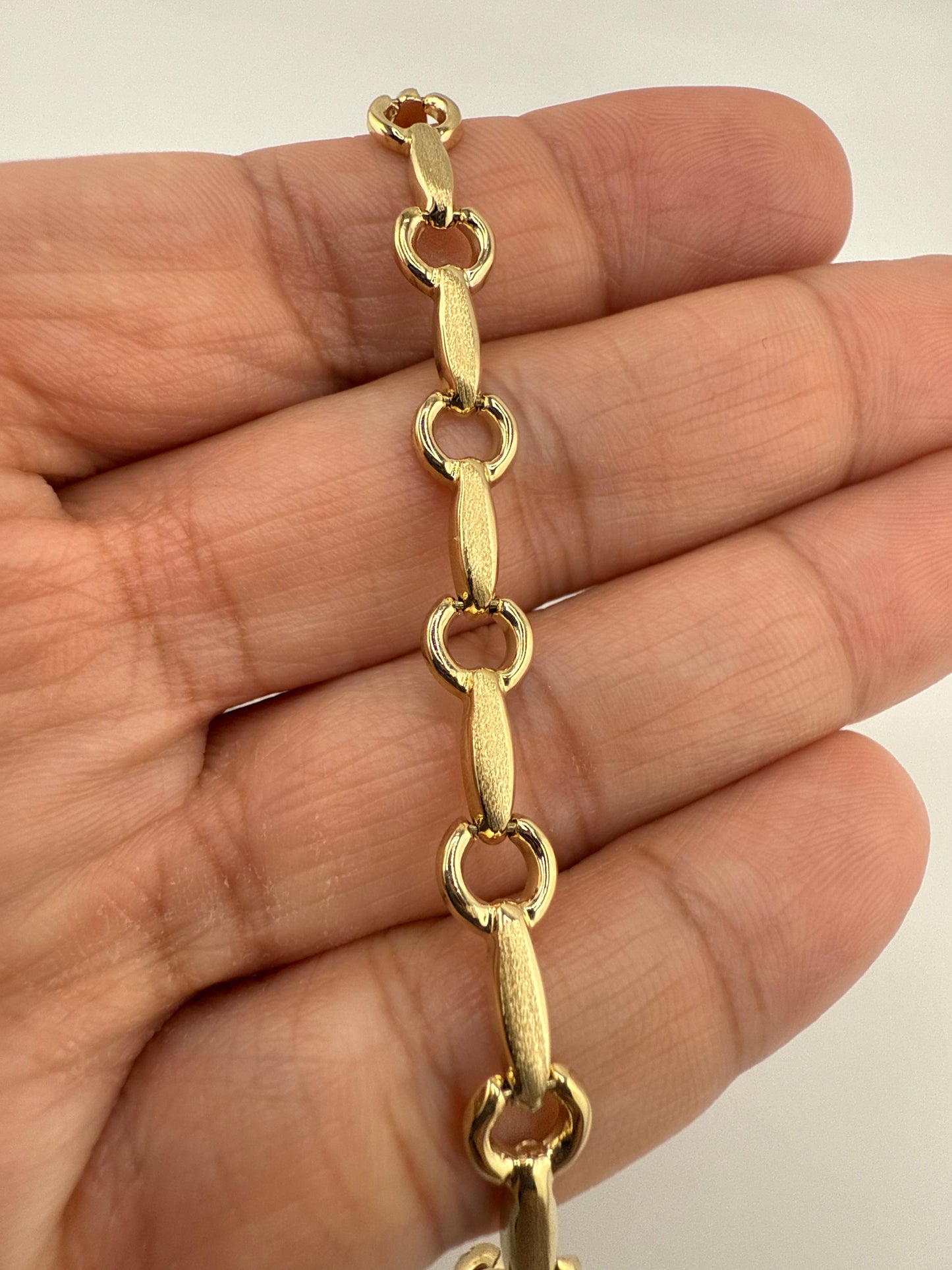 14k yellow gold open link bracelet | 7 inches