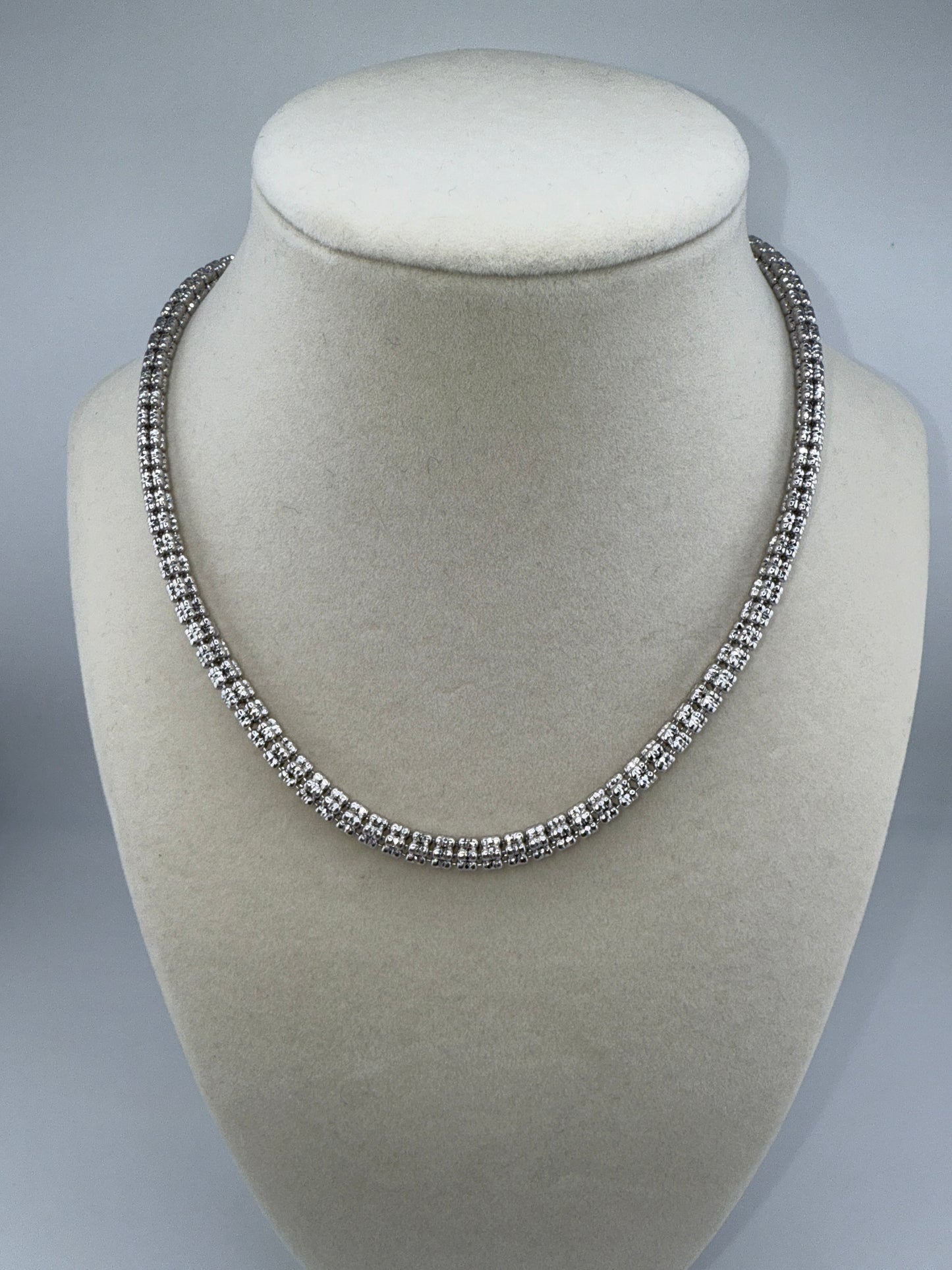 Sterling Silver 16inch 5mm D-C Ice Chain - Rhodium Plated