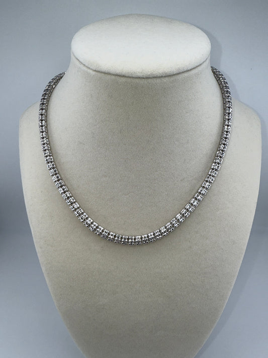 Sterling Silver 16inch 5mm D-C Ice Chain - Rhodium Plated