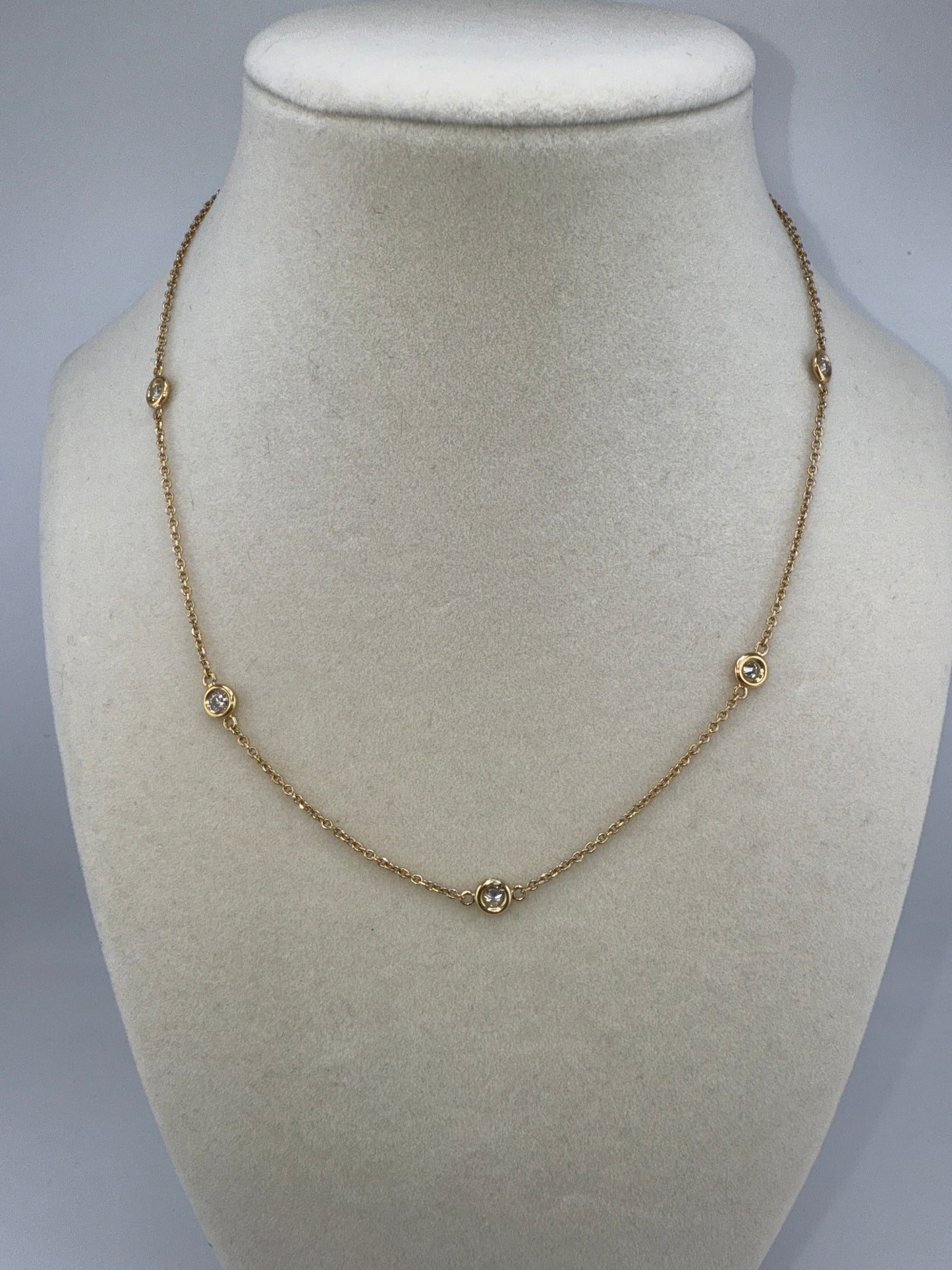 14k gold diamond necklace | 0.90ct diamonds, 16inch length