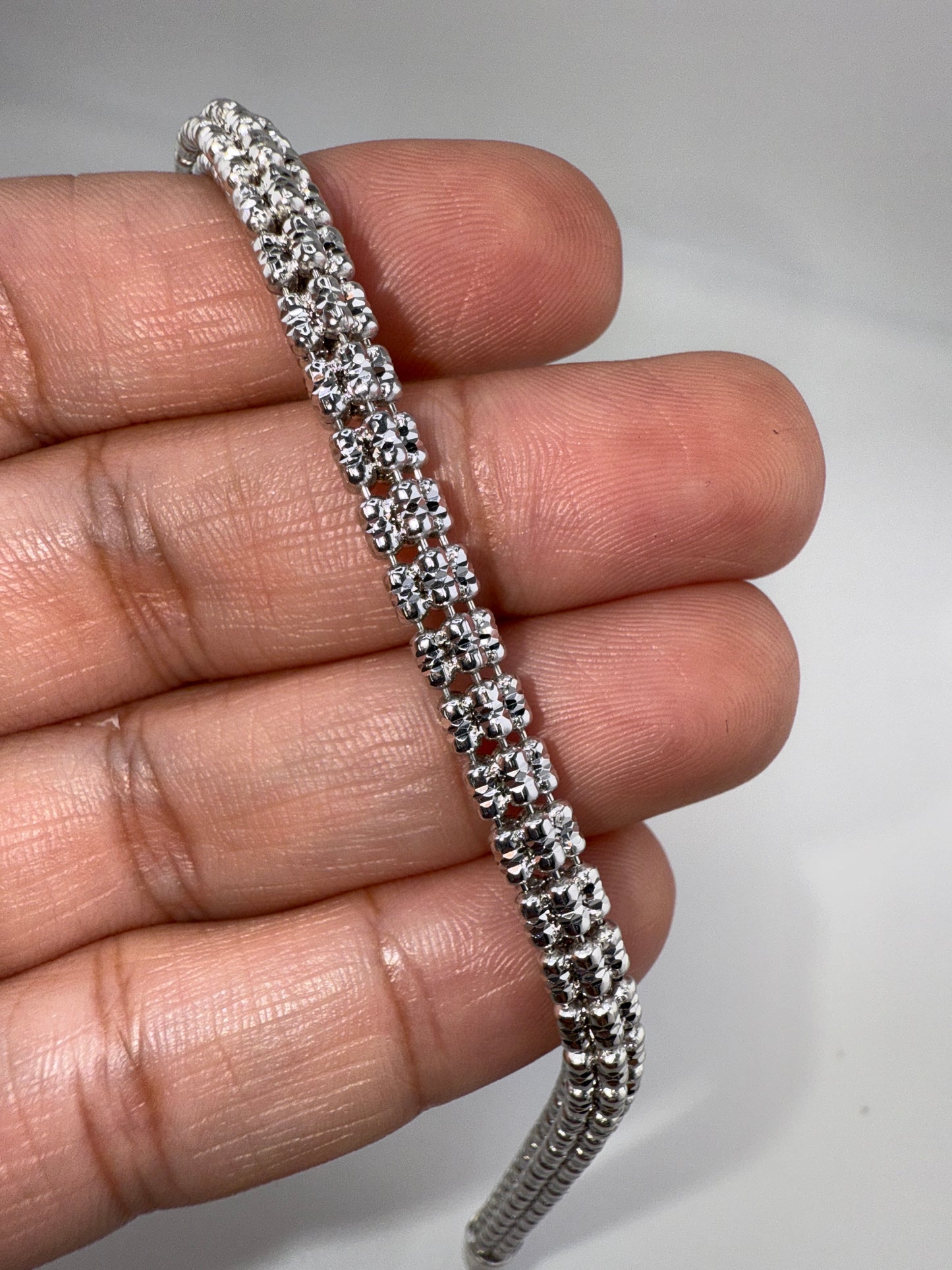 Sterling Silver Bracelet 5mm D-C Ice Chain - Rhodium Plated