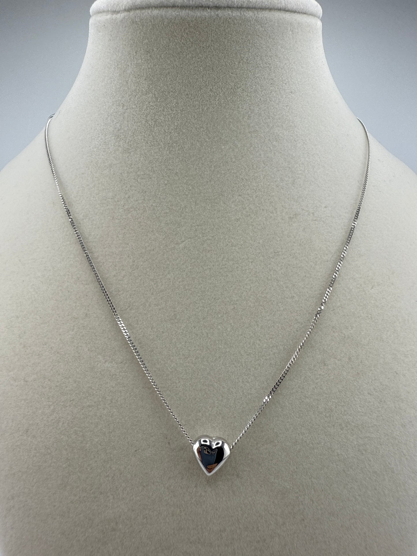 Sterling Silver, Heart Slide Necklace