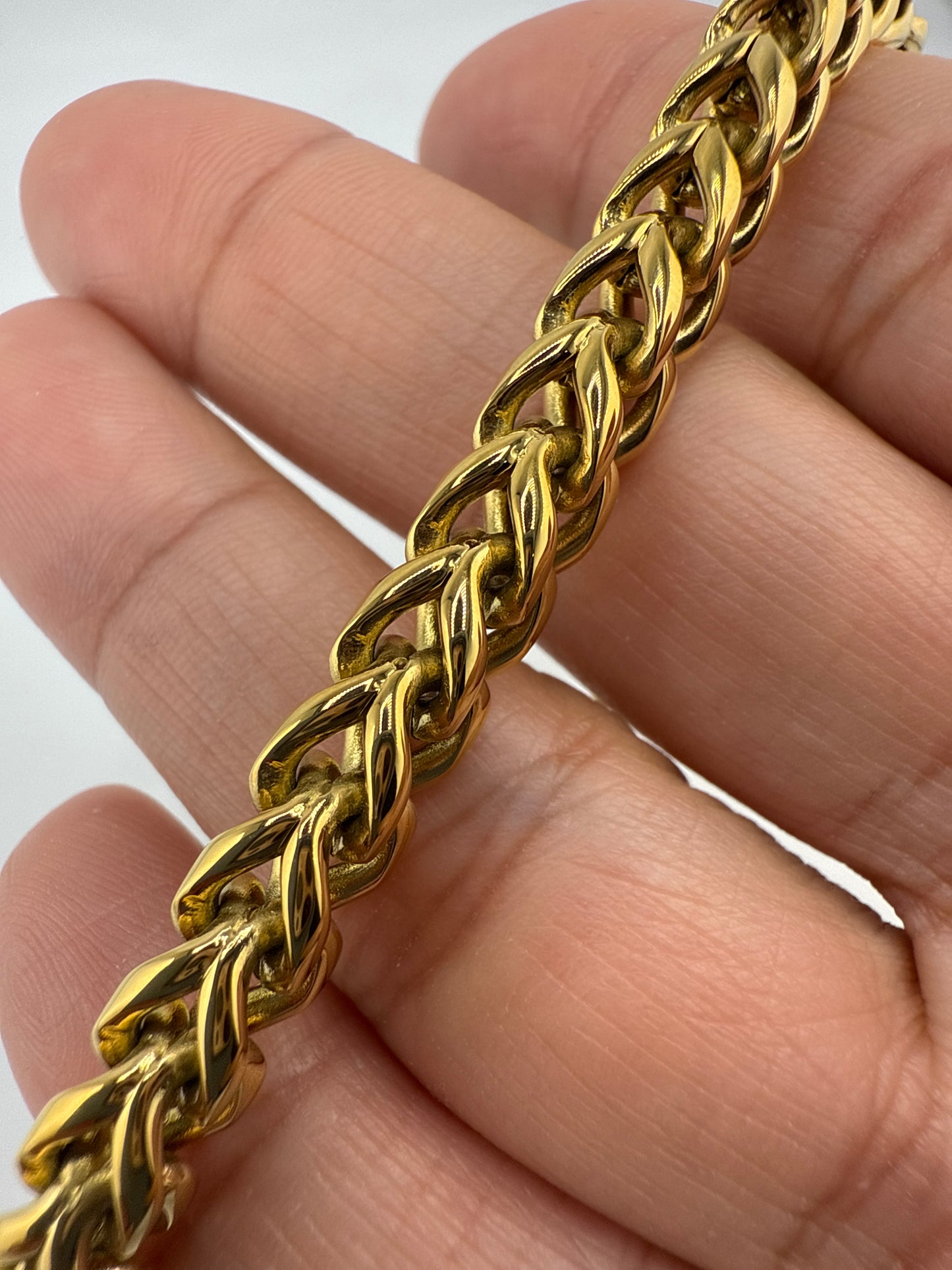 Stainless Steel 6mm Franco Chain Bracelet - Gold Plated