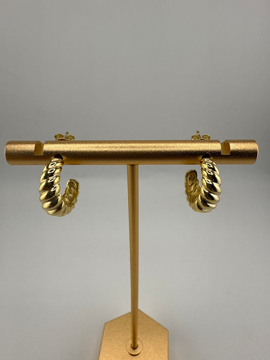 Sterling Silver Shrimp Earrings - Gold Plated