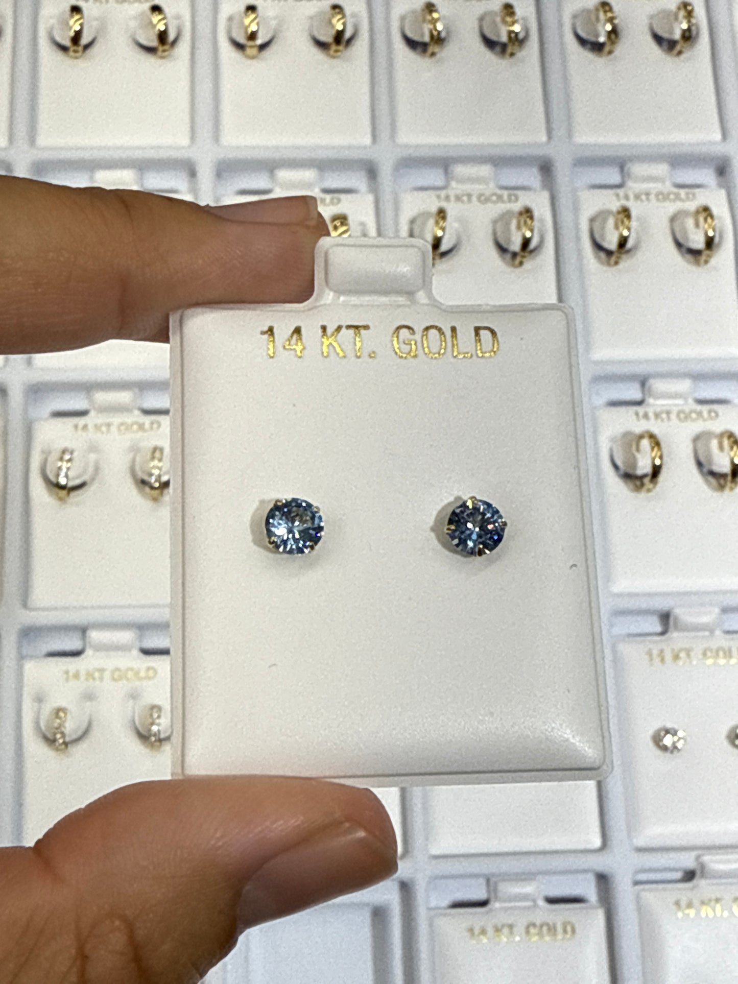 Gemstone 14k gold posts