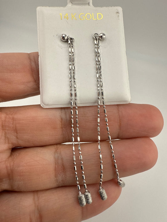 14k White Gold Dangle Earrings