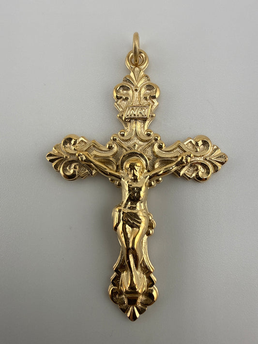 Sterling Silver & 24k Gold-Played Crucifix Pendant