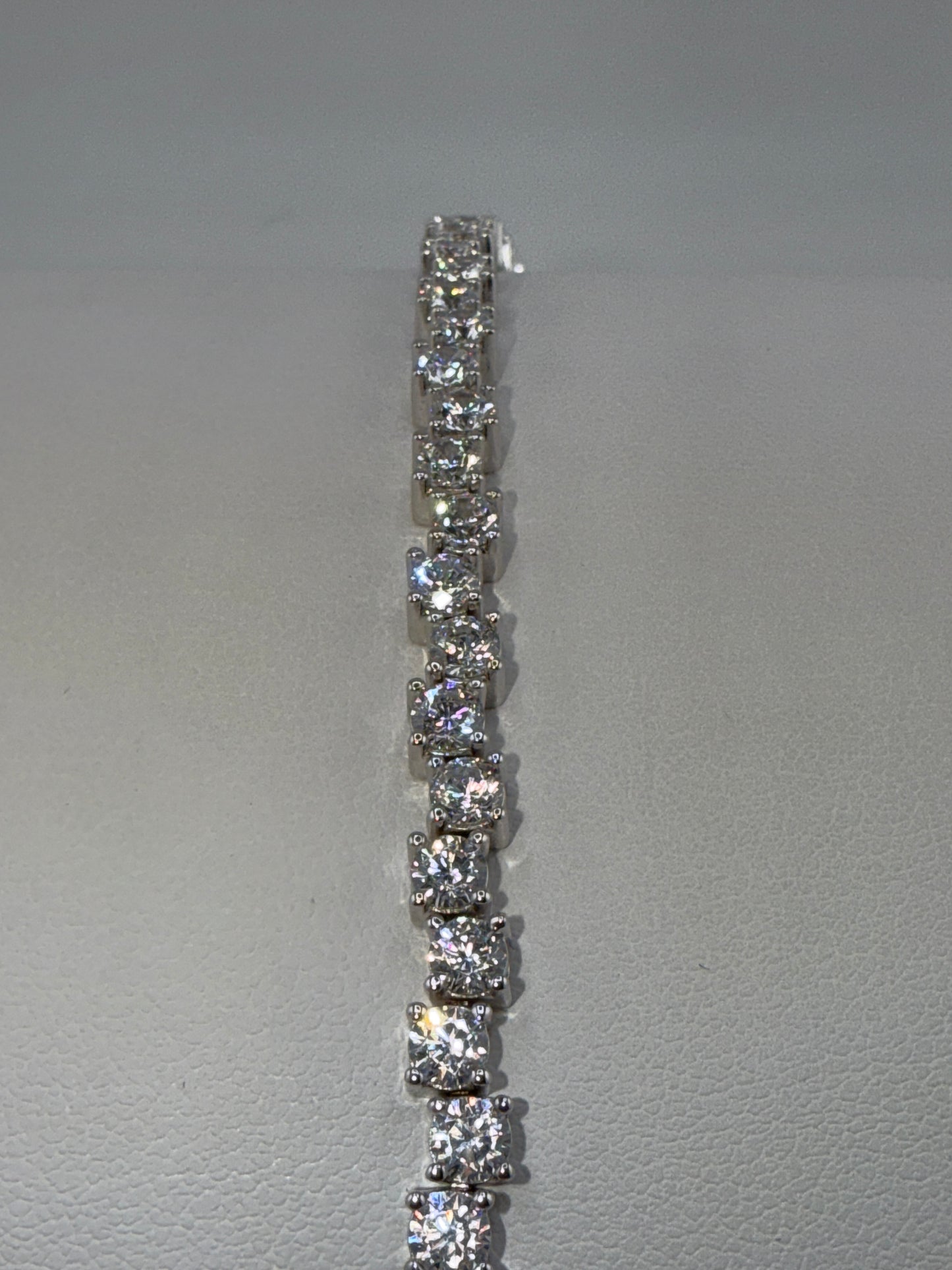 Sterling Silver Round ZigZag Zirconia Tennis Bracelet