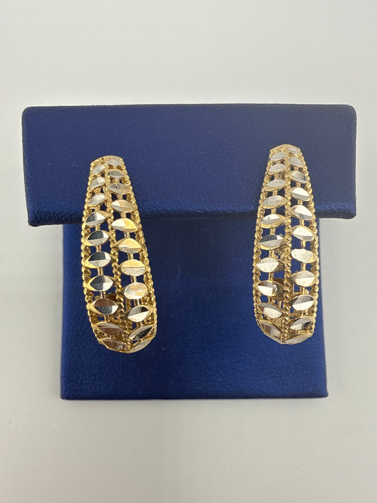 14k two-toned Gold Post Earring
