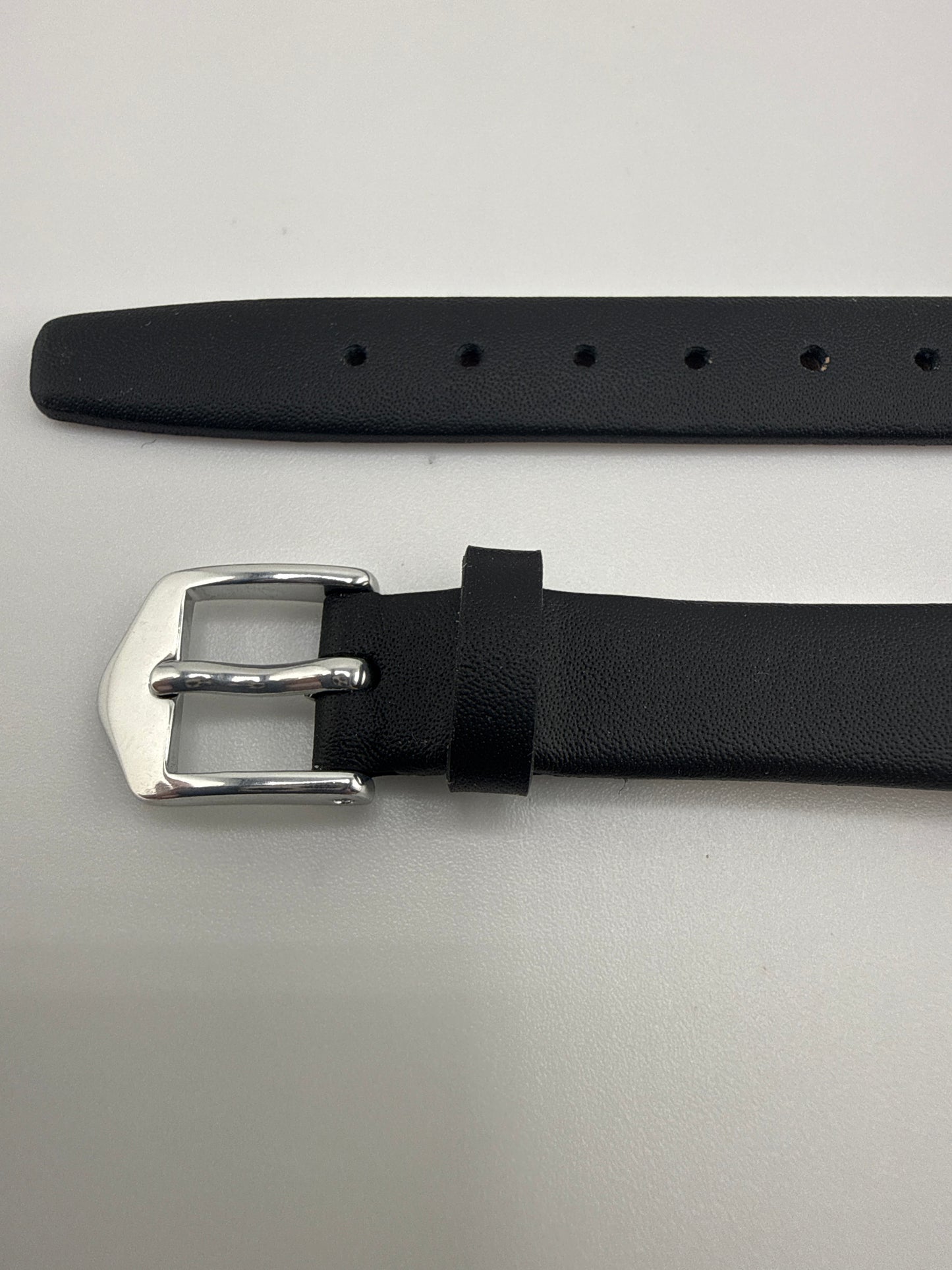 Gilden Black Classic Calfskin Silver-tone Buckle Watchband