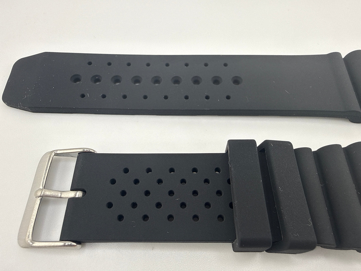 Black Casio-Style Silicone Rubber Stainless Steel Buckle