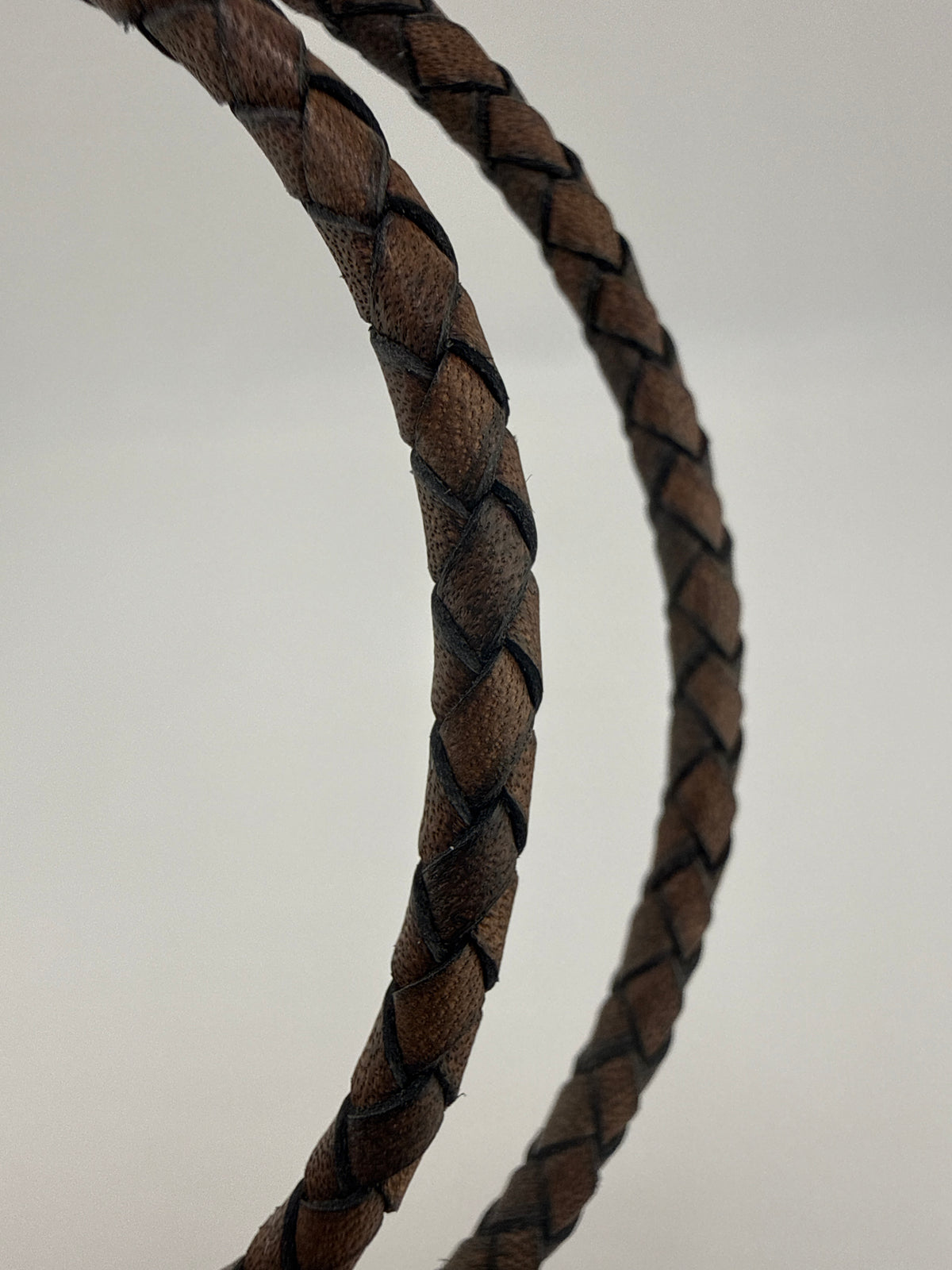 4 mm Genuine Leather Hexagon Weave 20in Necklace