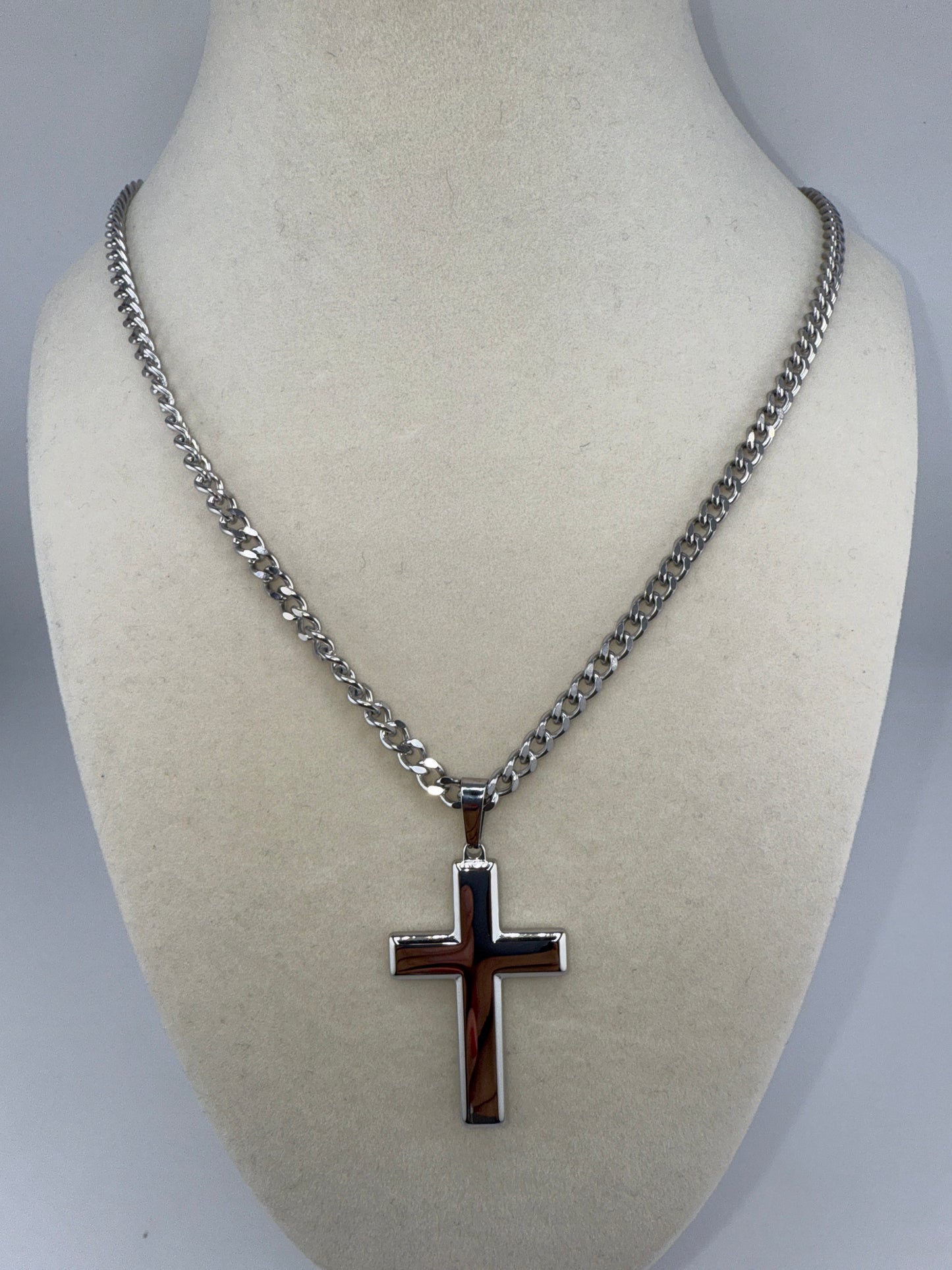 Stainless Steel Polished Cross Necklace