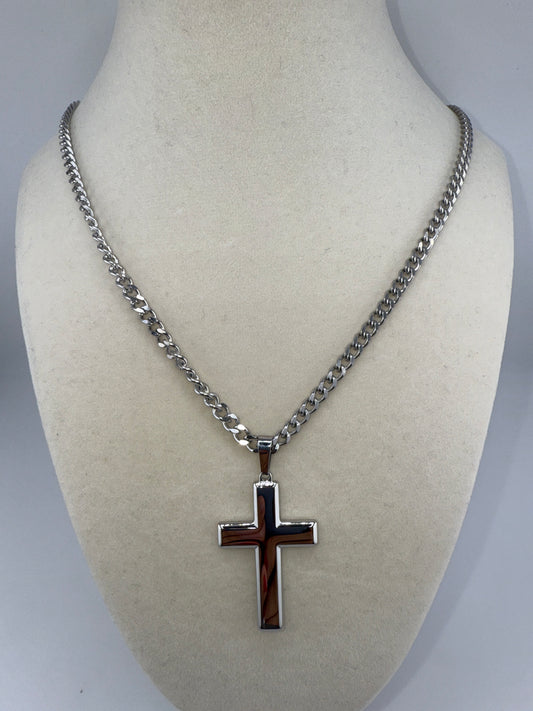Stainless Steel Polished Cross Necklace