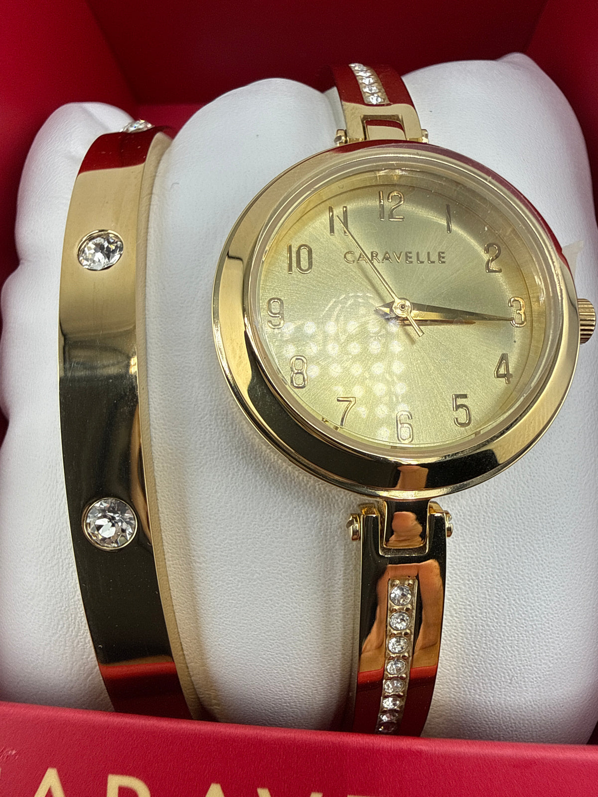 Caravelle by Bulova Gold-Tone Boxed Set with Watch and Bangle Bracelet