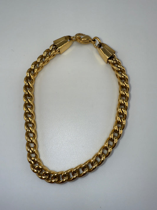 Stainless Steel 6mm Franco Chain Bracelet - Gold Plated