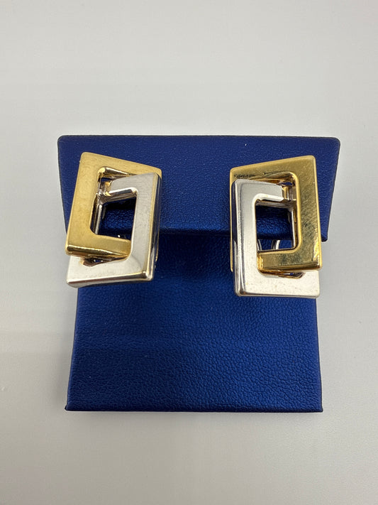 14k two-toned Gold Huggie Earrings