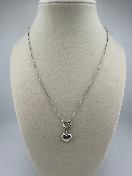 Sterling Silver, Heart Necklace