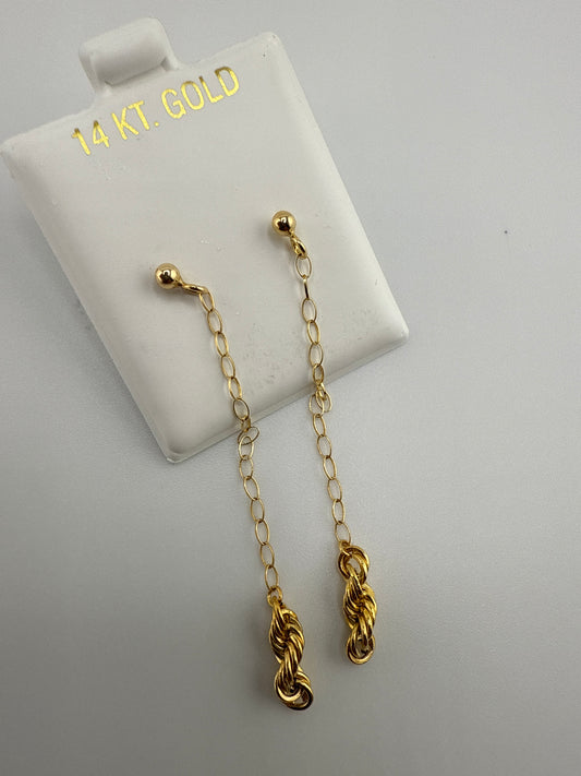 14k yellow gold Dangle Post Earrings